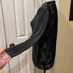 Zara Knit Grey Sweater with Black Lace Back